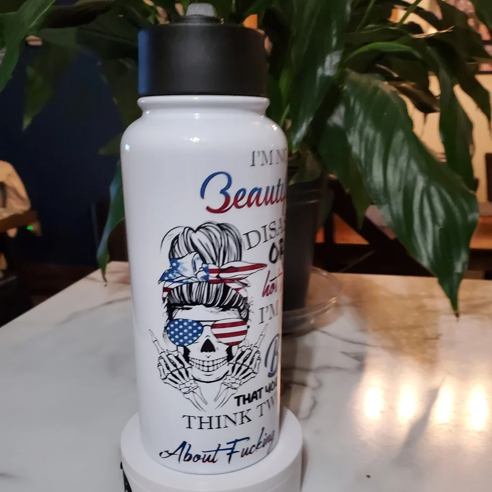 I'm The Crazy B****  Funny Adult 32oz Hydro Handle Bottle Tumbler 💜sale